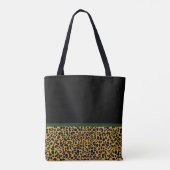 Chic Brown Gold-luipaard print rode roze met naam Tote Bag (Achterkant)