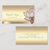Chic Brown Lotus Bloem Yoga Instructeur Visitekaartje (Voorkant / Achterkant)
