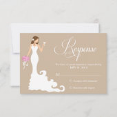 Chic Brown Modern Bride RSVP (Voorkant)