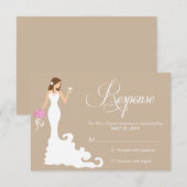 Chic Brown Modern Bride RSVP Kaartje (Voorkant / Achterkant)