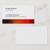 Chic Brown Oranje Stripe Manager Visitekaartje (Voorkant / Achterkant)