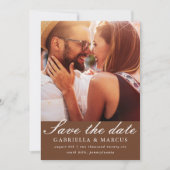 Chic Brown Photo Wedding Save the Date (Voorkant)
