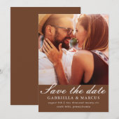Chic Brown Photo Wedding Save the Date (Voorkant / Achterkant)