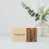 Chic Brown Plaid Coat Layout Kledingwinkel Visitekaartje (Staand voorkant)