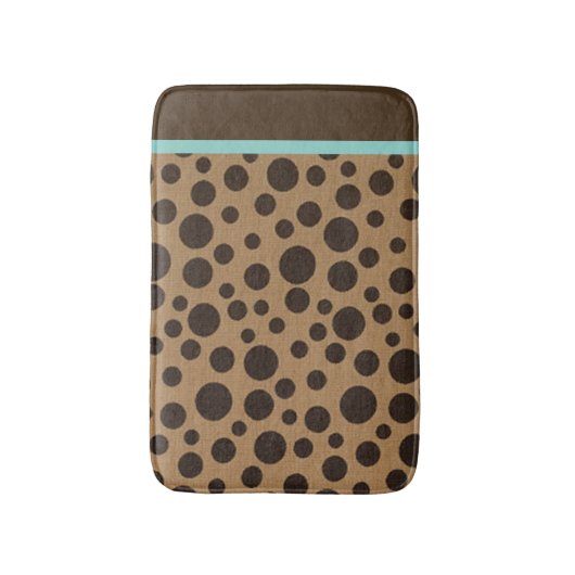 Chic Brown Polka Dot Bathmat Badmat (Voorkant Verticaal)