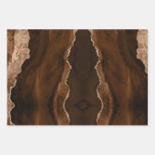 Chic Brown Roos Gold Glitter Agate Abstract Inpakpapier Vel (Voorkant 2)