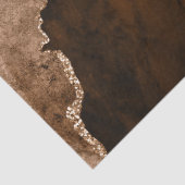 Chic Brown Roos Gold Glitter Agate Custom Monogram Tissuepapier (Detail)