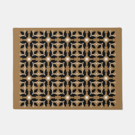 Chic Brown Tegel Flowers Patroon Small Deuren Deurmat