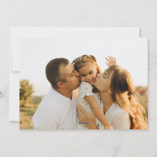 Chic Brown Warm Wishes Two Beach Family Photo  Feestdagenkaart (Achterkant)