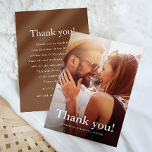 Chic Brown Wedding Foto Dank je bericht