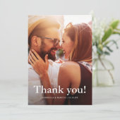 Chic Brown Wedding Foto Dank je bericht Bedankkaart (Staand voorkant)