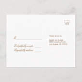 Chic Brown White Monogram Response RSVP Briefkaart (Achterkant)