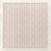 Chic Brown White Stripes Glazen Onderzetter (Voorkant)