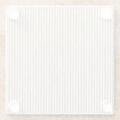 Chic Brown White Stripes Glazen Onderzetter (Achterkant)