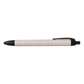 Chic Brown White Stripes Zwarte Inkt Pen (Bovenkant)