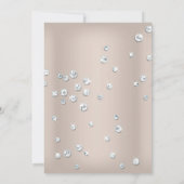 Chic Bruid beige Glitter Diamanten Bruiloft Kaart (Achterkant)