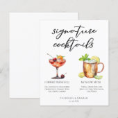 Chic Bruid Bruidegom Handtekening Cocktails Weddin (Voorkant / Achterkant)