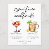 Chic Bruid Bruidegom Handtekening Cocktails Weddin (Voorkant)