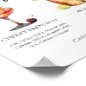 Chic Bruid Bruidegom Handtekening Cocktails Weddin Poster (Hoek)