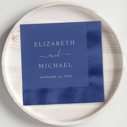 Chic bruid bruidegom monogram bruiloft folie servetten