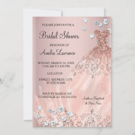 Chic Bruid roze jurk Diamond Bruiloft Borrel Kaart