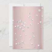 Chic Bruid roze jurk Diamond Bruiloft Borrel Kaart (Achterkant)