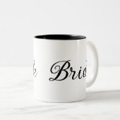 Chic "Bruid" Script Zwart en Wit Tweekleurige Koffiemok (Voorkant rechts)