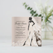 Chic Bruid & Sparkle Diamond Bruiloftsfeest 2 Kaart (Staand voorkant)