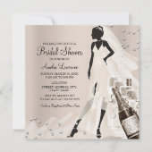 Chic Bruid & Sparkle Diamond Bruiloftsfeest 2 Kaart (Voorkant)