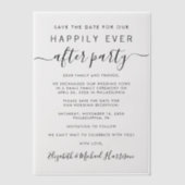 Chic bruiloft receptie Bewaar de datum Vellum Uitnodigingen (Voorkant)