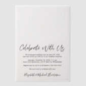 Chic bruiloft receptie foto overlay vellum uitnodigingen (Voorkant)