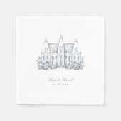 Chic bruiloft servetten | Schets van de locatie va (Voorkant)