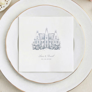 Chic bruiloft servetten   Schets van de locatie va
