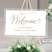 Chic bruiloft welkom wit en goud acryl teken bord