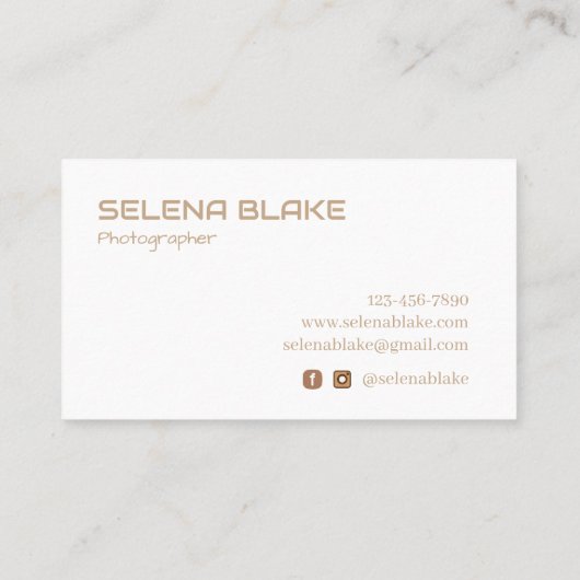 Chic bruin en wit design visitekaartje (Achterkant)