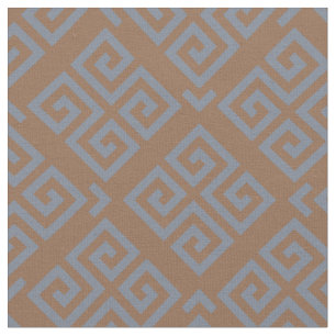 Chic bruin grijs Griekse sleutel geometrische patr Stof