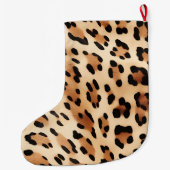 Chic bruin-wit luipaardprint grote kerstsok (Achterkant)
