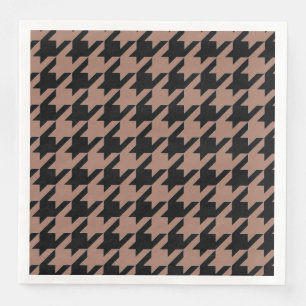 Chic bruin zwart houndstooth patroon servet