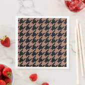 Chic bruin zwart houndstooth patroon servet (Insitu)