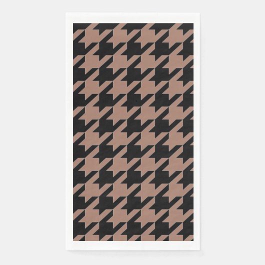 Chic bruin zwart houndstooth patroon servet (Voorkant)
