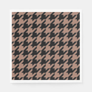 Chic bruin zwart houndstooth patroon servet