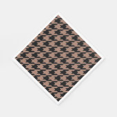 Chic bruin zwart houndstooth patroon servet (Hoek)