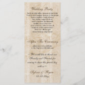 Chic bruine vogelkooi, liefde vogels bruiloft prog programmakaart (Achterkant)