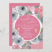 Chic Brunch & Bubble Pink & Gold Vrijgezellenfeest Kaart (Voorkant / Achterkant)