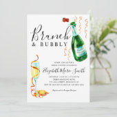 Chic Brunch en Bubble Glass Bottle Vrijgezellenfee Kaart (Staand voorkant)