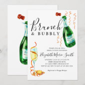 Chic Brunch en Bubble Glass Bottle Vrijgezellenfee Kaart (Voorkant / Achterkant)
