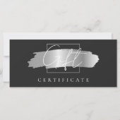 Chic Brush Stroke Elegant Zwart Cadeaubon (Voorkant)