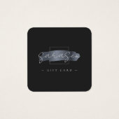 Chic Brush Stroke Elegant Zwart Cadeaubon Vierkante Visitekaartjes (Voorkant)