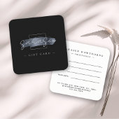Chic Brush Stroke Elegant Zwart Cadeaubon Vierkante Visitekaartjes
