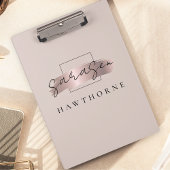 Chic Brush Stroke Faux Roos Gold Elegant Monogram Klembord